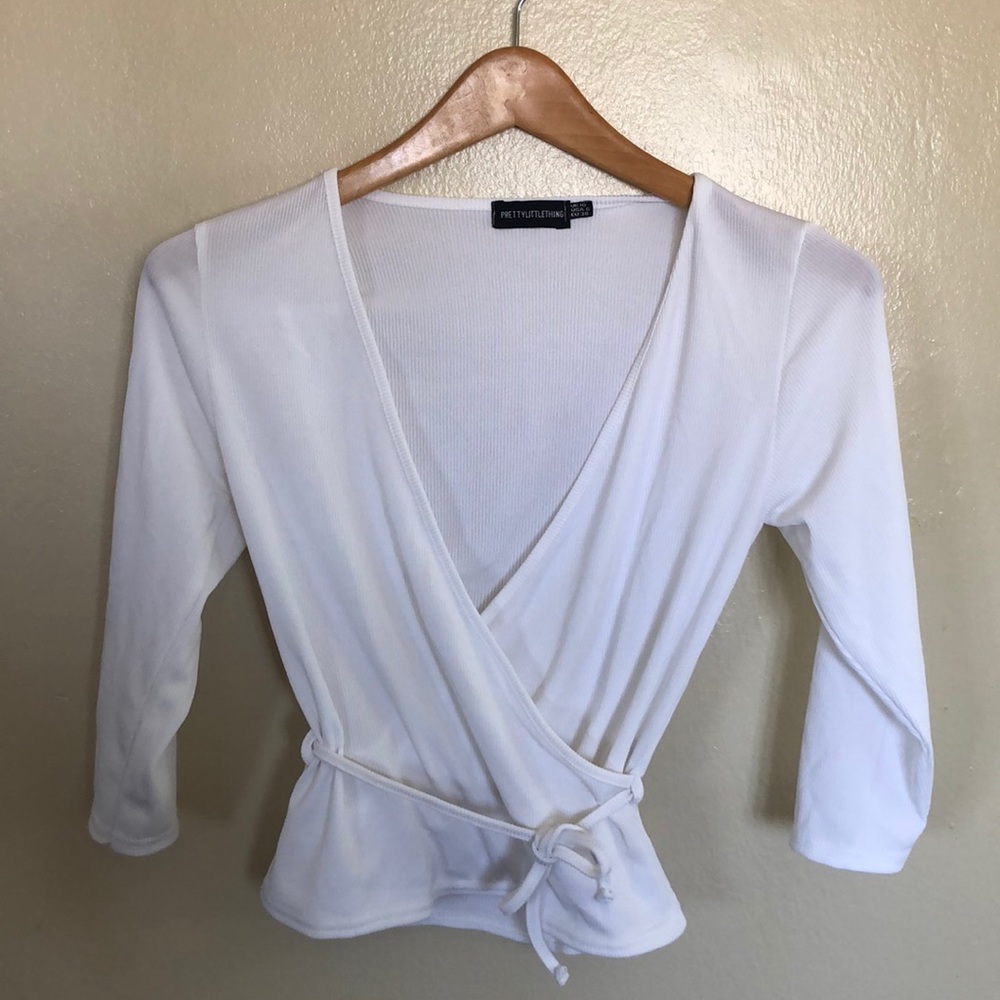 White wrap top
